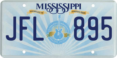 MS license plate JFL895