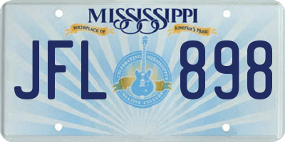 MS license plate JFL898
