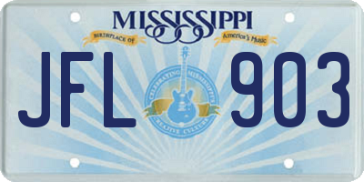 MS license plate JFL903
