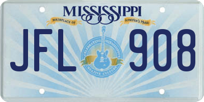 MS license plate JFL908
