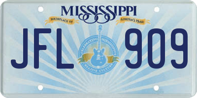 MS license plate JFL909