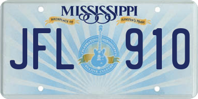 MS license plate JFL910