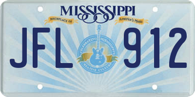 MS license plate JFL912