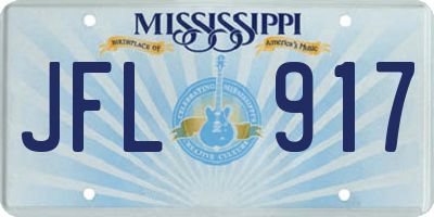 MS license plate JFL917