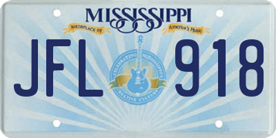 MS license plate JFL918