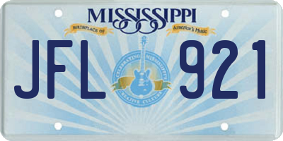 MS license plate JFL921