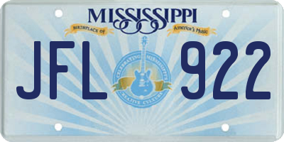 MS license plate JFL922