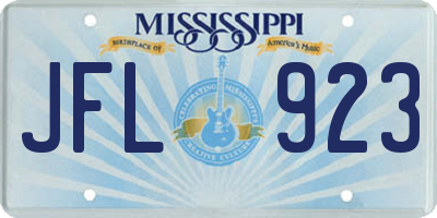 MS license plate JFL923
