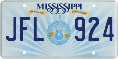 MS license plate JFL924