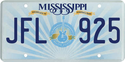 MS license plate JFL925