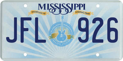 MS license plate JFL926