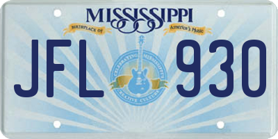 MS license plate JFL930