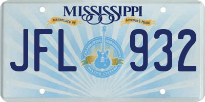 MS license plate JFL932