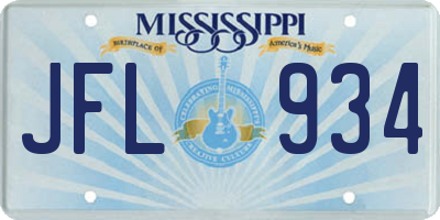 MS license plate JFL934