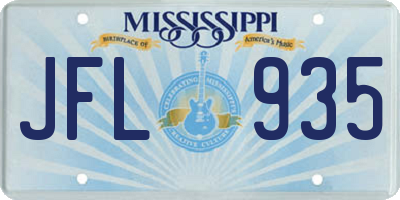 MS license plate JFL935