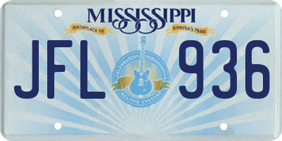 MS license plate JFL936