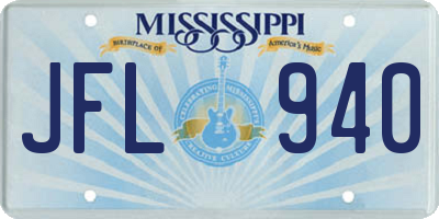 MS license plate JFL940