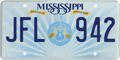 MS license plate JFL942