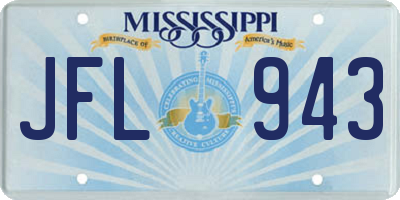 MS license plate JFL943