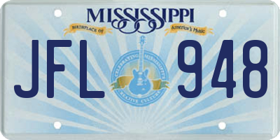 MS license plate JFL948