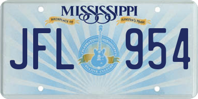 MS license plate JFL954