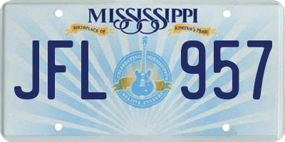 MS license plate JFL957