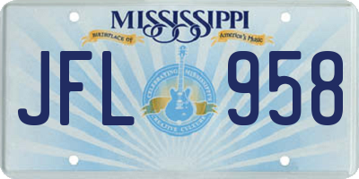 MS license plate JFL958