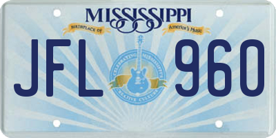 MS license plate JFL960