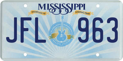 MS license plate JFL963