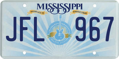 MS license plate JFL967