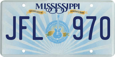 MS license plate JFL970