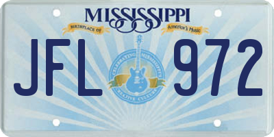 MS license plate JFL972