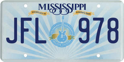 MS license plate JFL978