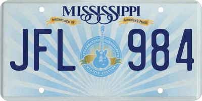 MS license plate JFL984