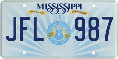 MS license plate JFL987