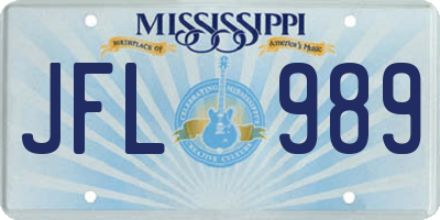 MS license plate JFL989