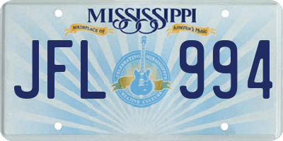 MS license plate JFL994