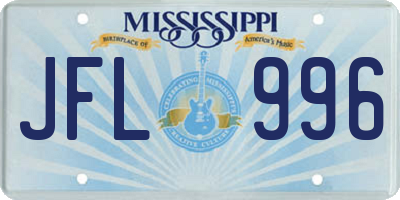 MS license plate JFL996