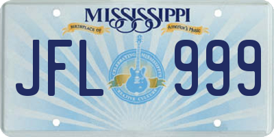 MS license plate JFL999