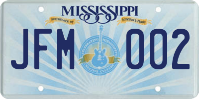 MS license plate JFM002