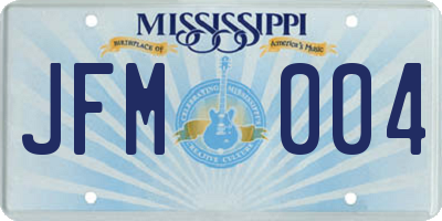 MS license plate JFM004