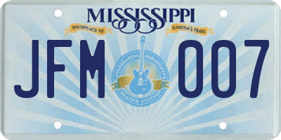 MS license plate JFM007