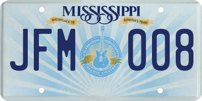 MS license plate JFM008