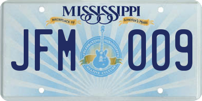 MS license plate JFM009
