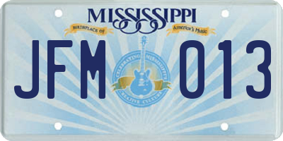 MS license plate JFM013