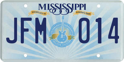 MS license plate JFM014