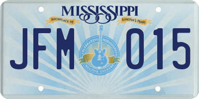MS license plate JFM015