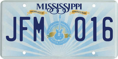 MS license plate JFM016