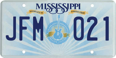 MS license plate JFM021