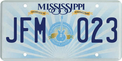 MS license plate JFM023